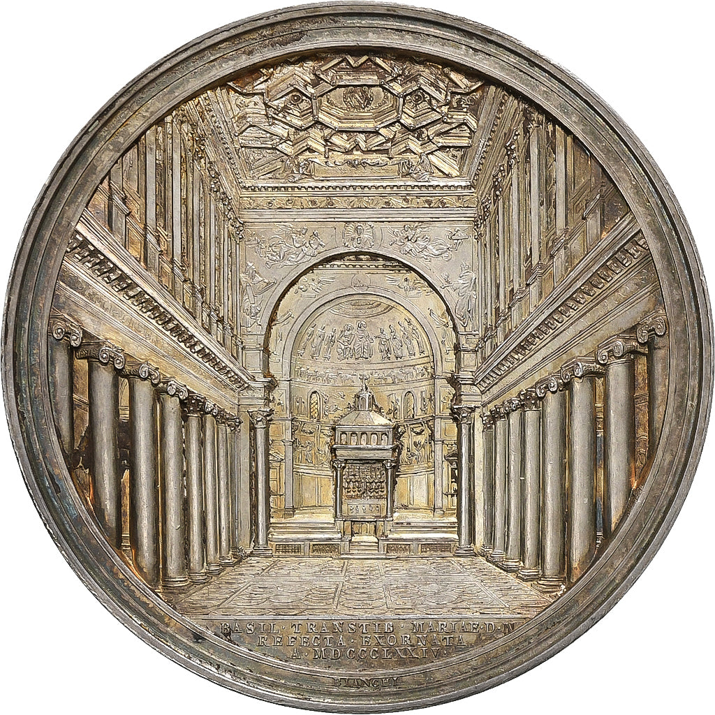 Vaticano, medalha, Pius IX, Basilica Santa Maria in Trastevere, 1874 (Anno