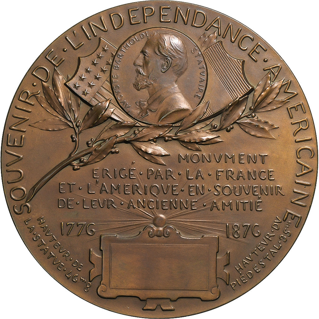 Francja, medal, Unveiling of the Statue of Liberty, 1886, Brązowy, O.Roty
