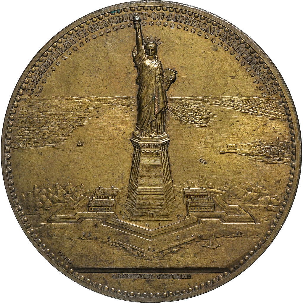 Francia, medalla, Statue of Liberty, 1876, Cobre, Tasset, EBC