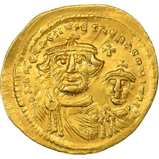 Heraclius, with Heraclius Constantine, Solidus, 613-641, Constantinople, Oro