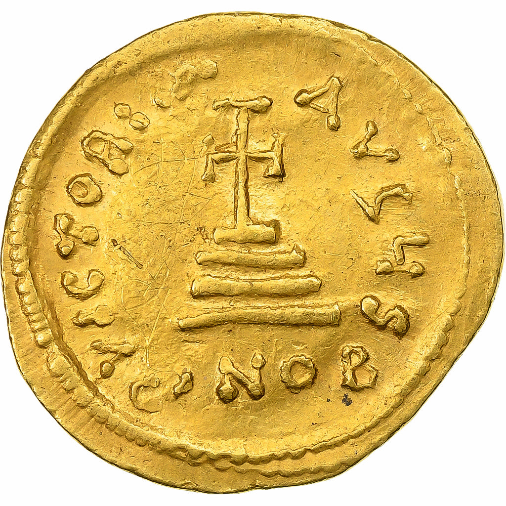 Heraclius, with Heraclius Constantine, Solidus, 613-641, Constantinople, Oro