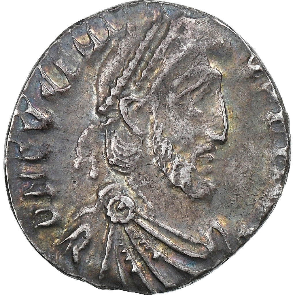 Eugenius, Siliqua, 392-394, Trier, Silver, AU(50-53), RIC:106D
