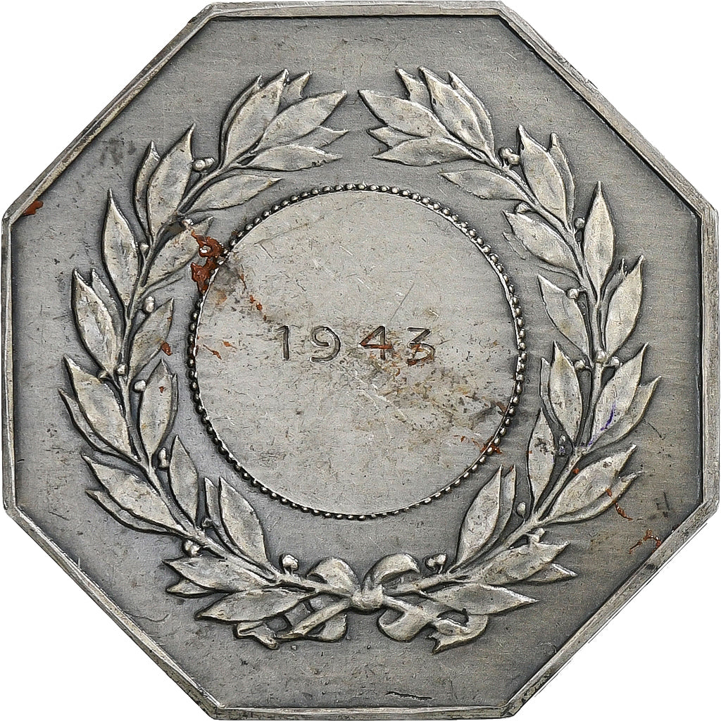 Francja, Token, Caisse d'Épargne de Bernay, 1943, Srebro, Dubois.H, AU(55-58)