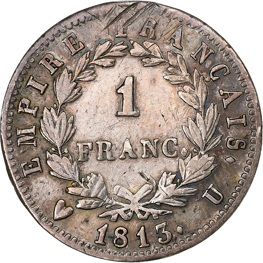 France, Napoléon I, 1 Franc, 1813, Turin, Argent, TB+, Gadoury:447