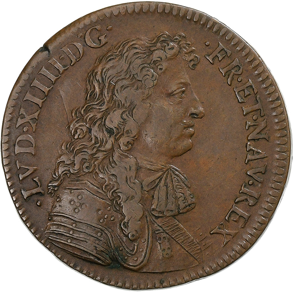 France, Jeton, Louis XIV, Ordinaire des Guerres, 1668, Cuivre, TB+