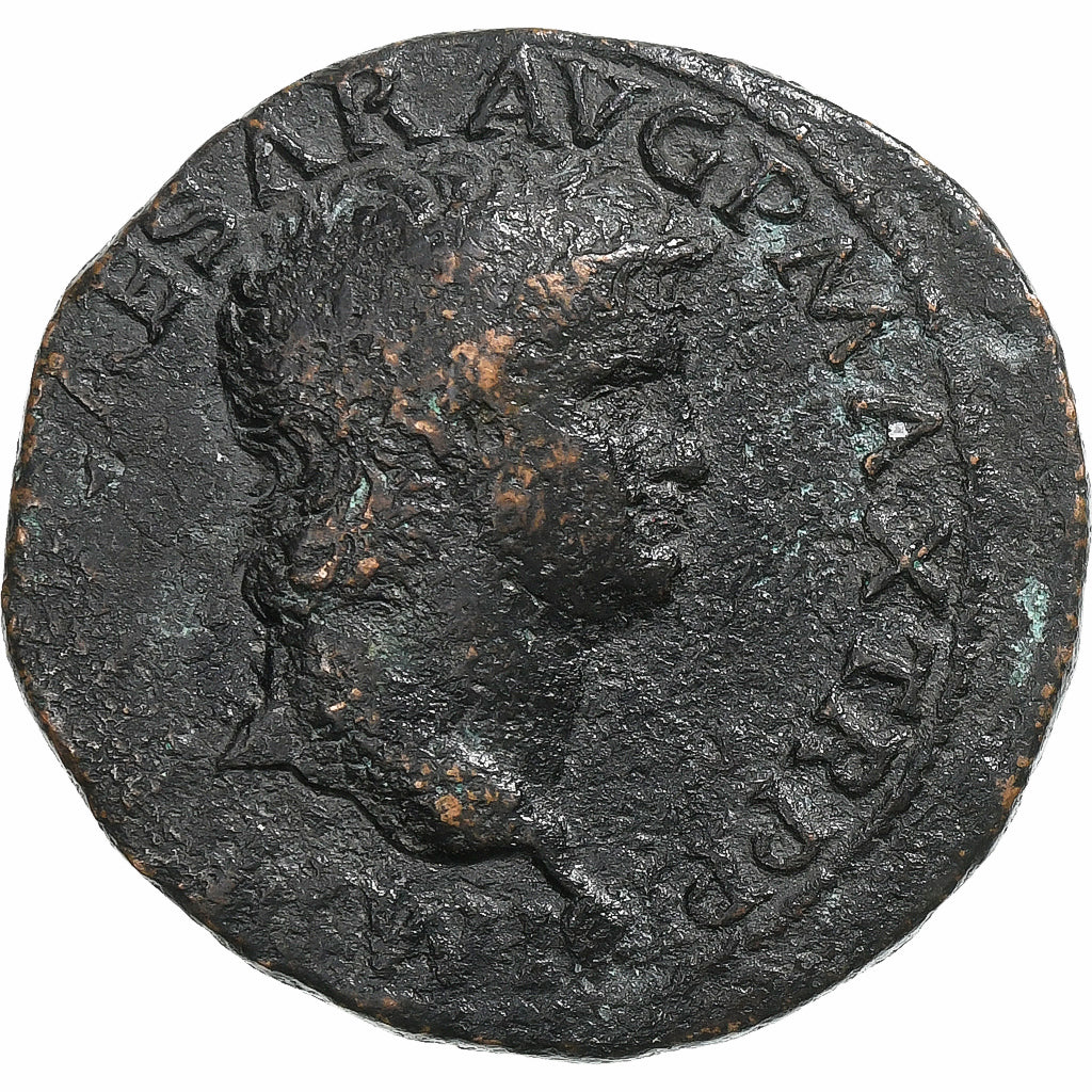 Nero, As, 62-68, Lugdunum, Bronze, VF(30-35), RIC:543