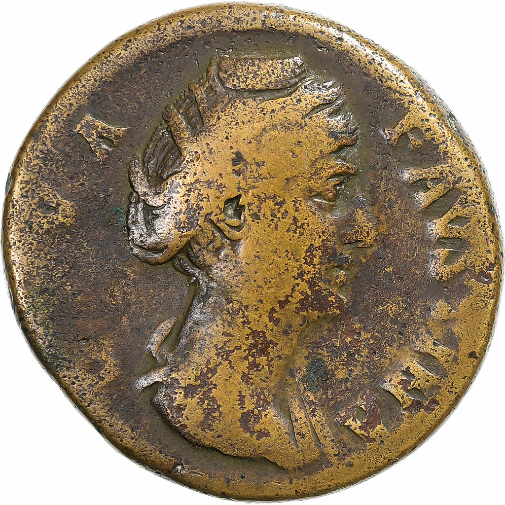 Diva Faustina I, Sestertius, 141, Rome, Bronze, VF(20-25), RIC:1120