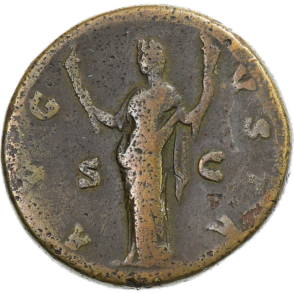 Diva Faustina I, Sestertius, 141, Rome, Bronze, VF(20-25), RIC:1120