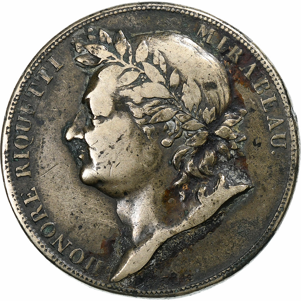 France, Essai, Effigie de Mirabeau, Galle, 1792 / AN 4, Lyon, Métal de cloche