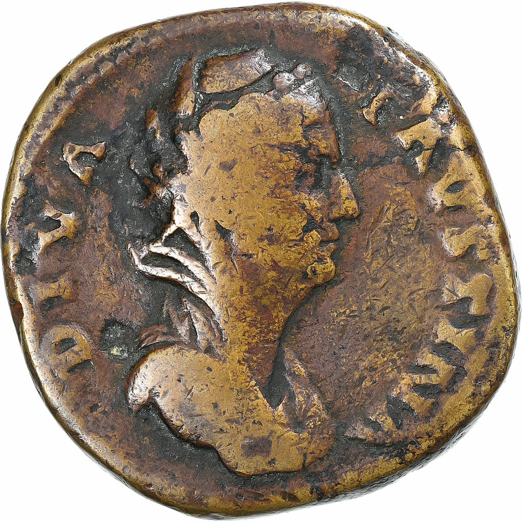 Diva Faustina I, Sestertius, 141, Rome, Bronze, VF(20-25)