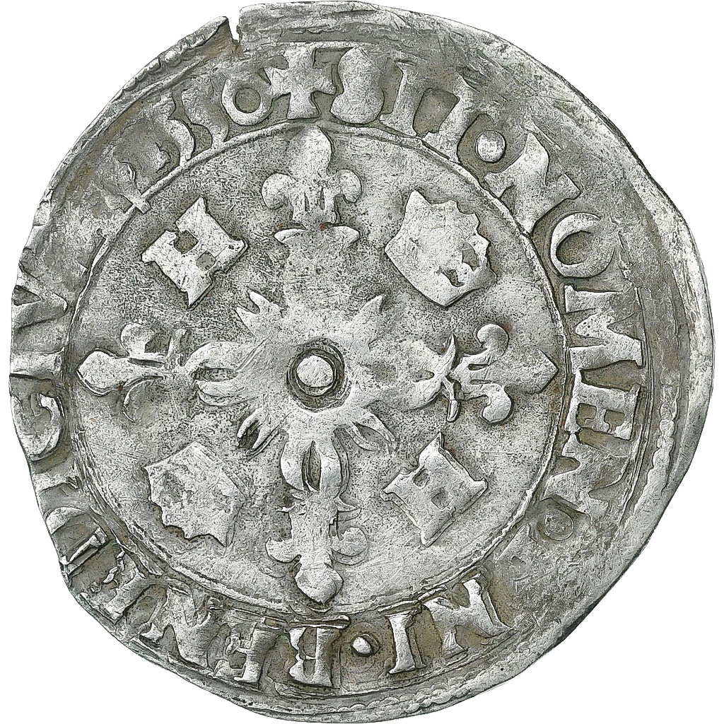 France, Henri II, Douzain aux croissants, 1550, Caen, Billon, VF(30-35)