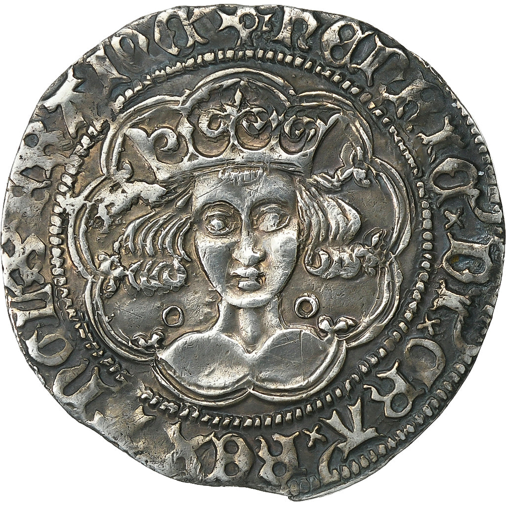 Francia, Henry VI, Gros, 1422-1461, Calais, Plata, MBC+