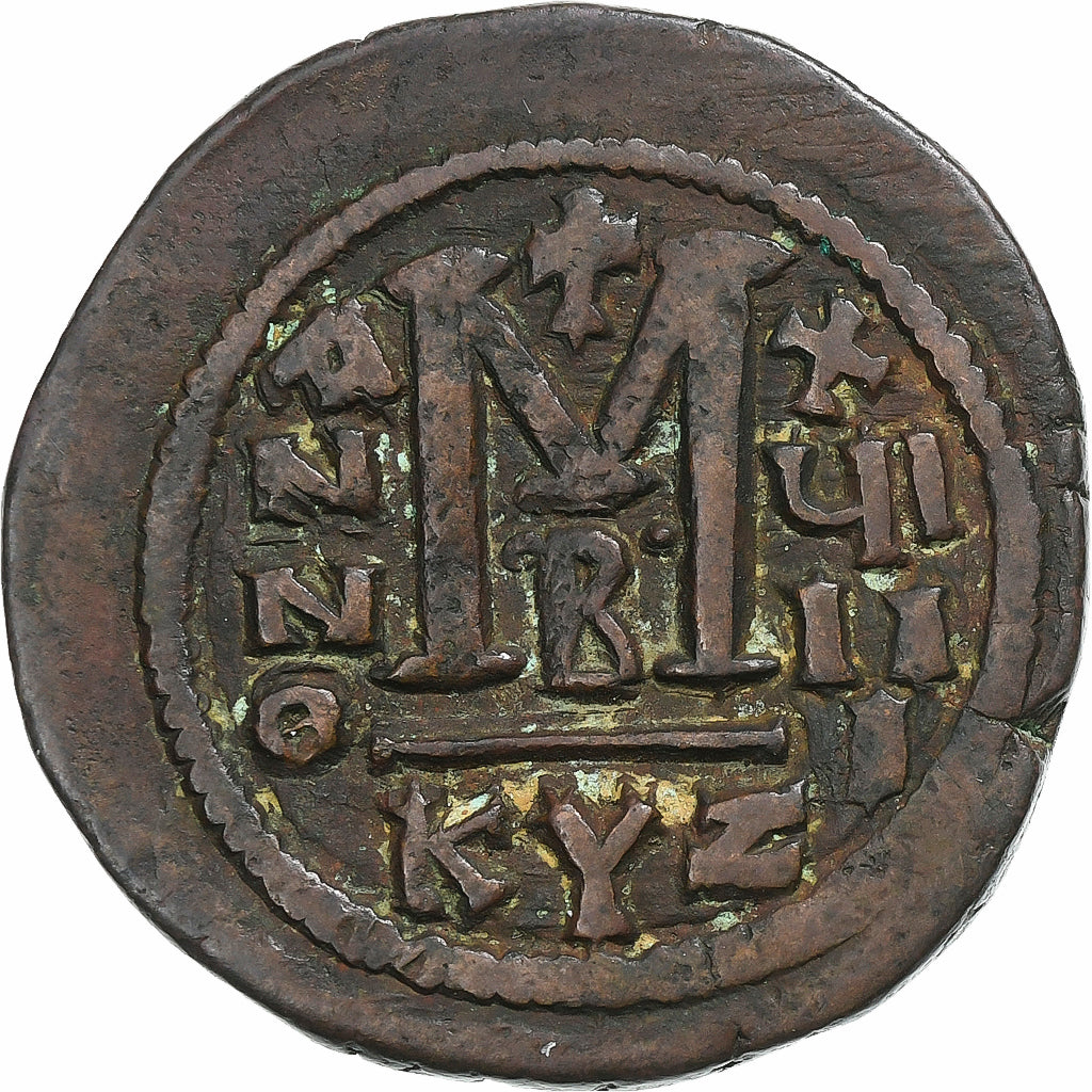 Justinian I, Follis, 545-546, Kyzikos, Bronzo, BB, Sear:207