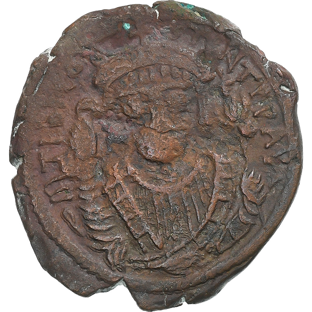 Tiberius II Constantine, Follis, 580-581, Constantinople, Bronzo, MB+, Sear:430