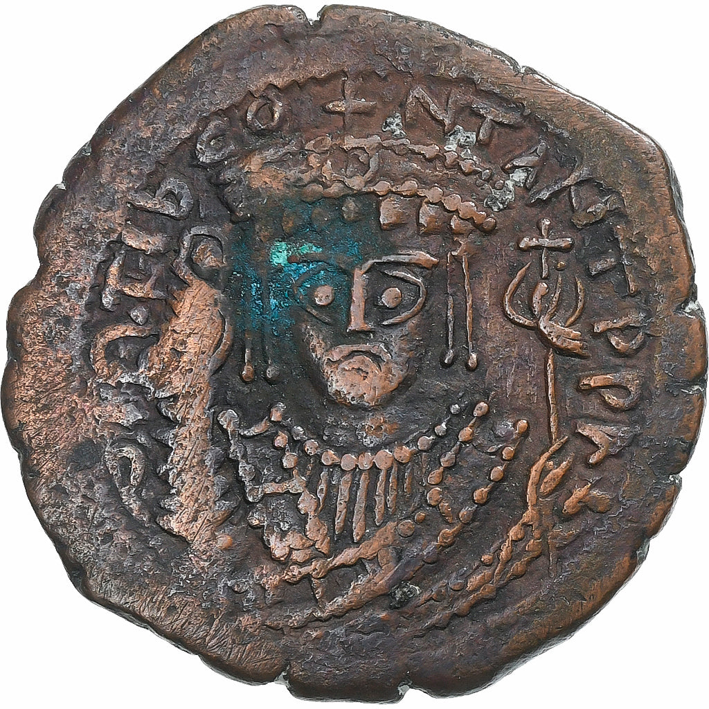 Tiberius II Constantine, Follis, 579-580, Constantinople, Bronce, MBC, Sear:430