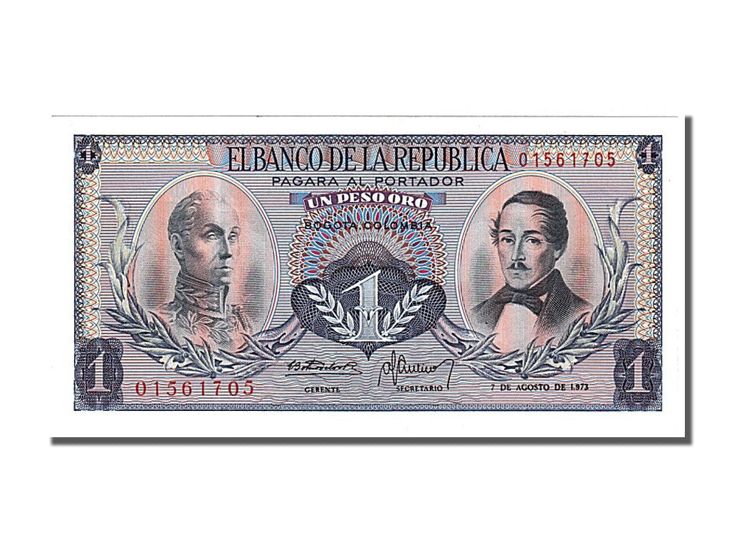 Banknote, Colombia, 1 Peso Oro, 1973, 1973-08-07, UNC(65-70)