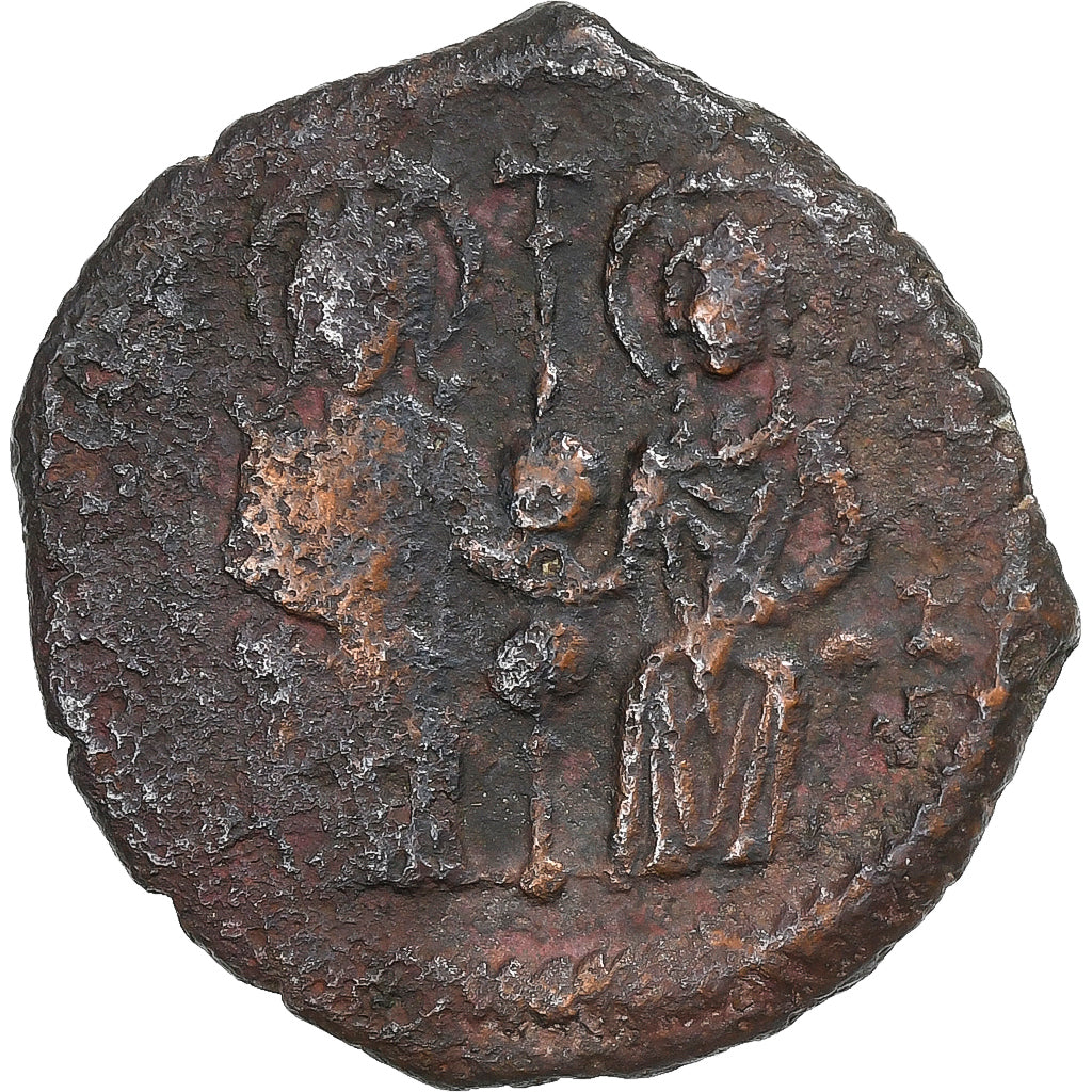 Justin II et Sophie, Demi-Follis, 572-573, Antioche, Bronze, TB, Sear:379