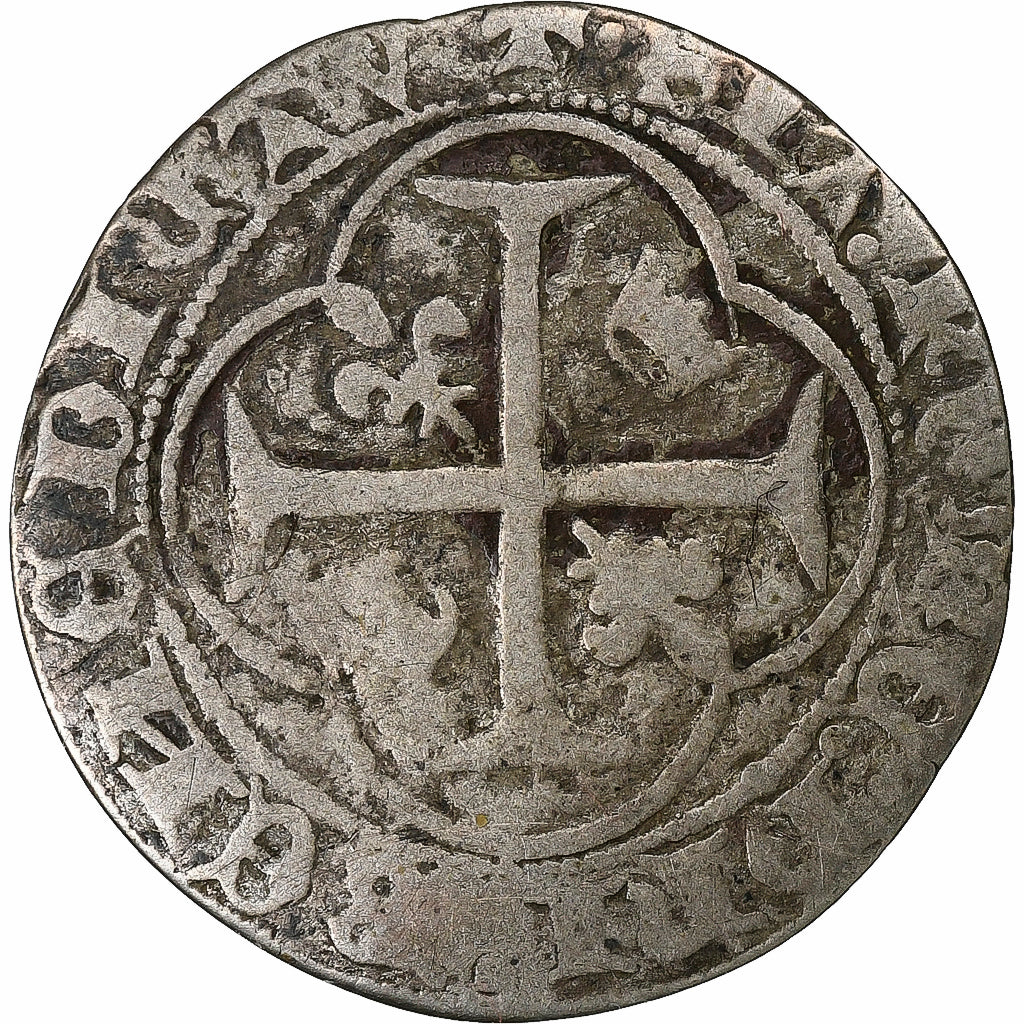 Francia, Charles VII, Blanc à la couronne, 1436-1461, Poitiers, Biglione, B+