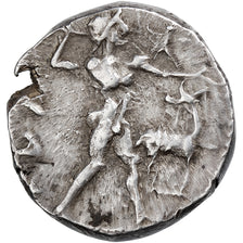 Bruttium, Didrachm, ca. 475-425 BC, Kaulonia, Argento, BB+, Pozzi:273