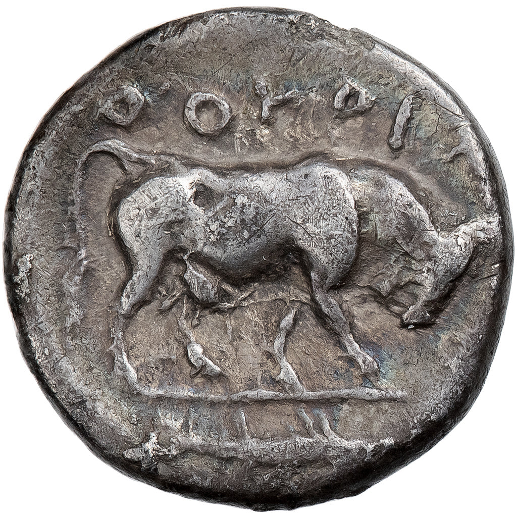 Lucania, Triobol, ca. 400-350 BC, Thourioi, Argento, BB, HGC:1-1265