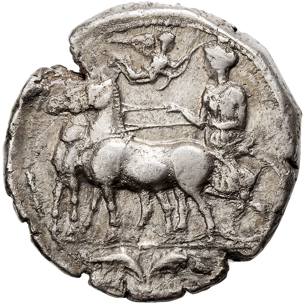 Sycylia, Tetradrachm, ca. 412-408 BC, Messana, Srebro, AU(50-53), HGC:2-795