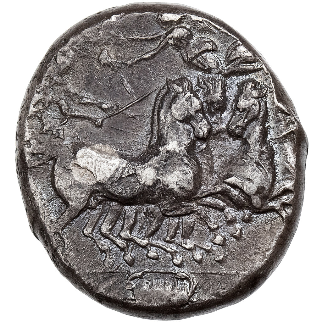 Sicilië, Tetradrachm, ca. 410-406 BC, Akragas, Signed, Zilver, ZF+