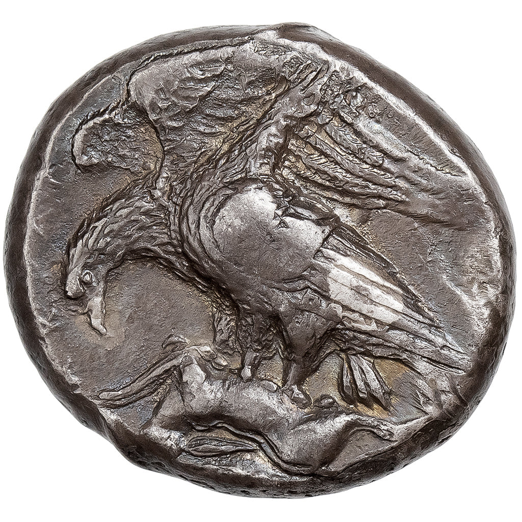 Sicilië, Tetradrachm, ca. 410-406 BC, Akragas, Signed, Zilver, ZF+