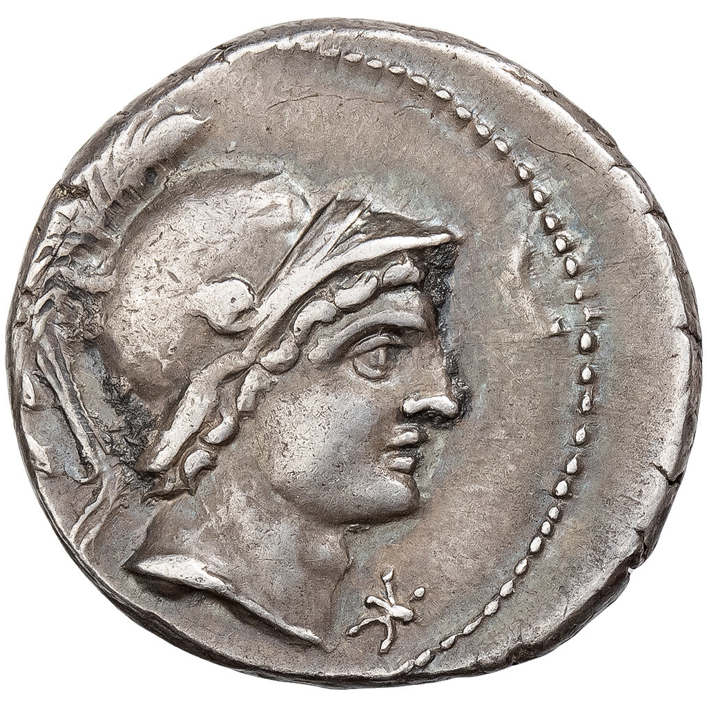 Rustia, Denarius, 76 BC, Rome, Prata, AU(50-53), Crawford:389/1