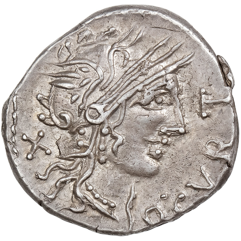 Domitia, Curtia, Iunia Silani, Denarius, 116-115 BC, Rome, Srebro, MS(60-62)