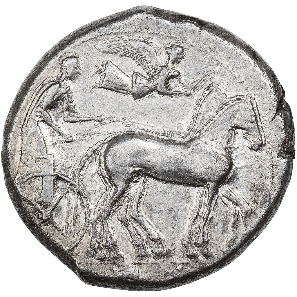 Sicily, Hieron I, Tetradrachm, ca. 474-450 BC, Syracuse, Silver, AU(55-58)