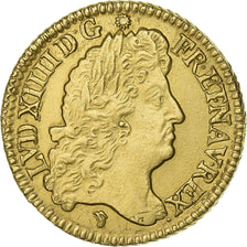 France, Louis XIV, Louis d'or à l'écu, 1690, Lyon, reformed, Gold, AU(50-53)