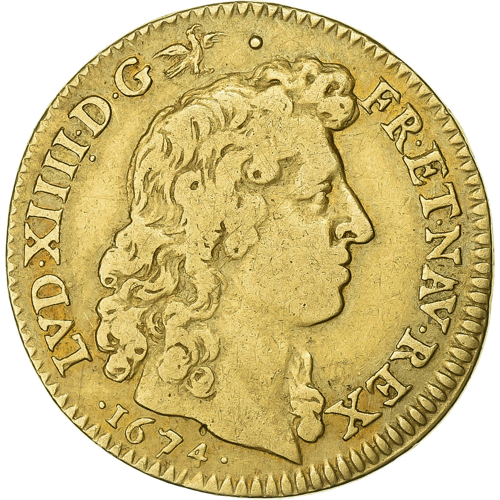 Frankreich, Louis XIV, Louis d'or à la tête nue, 1674, Paris, Gold, S