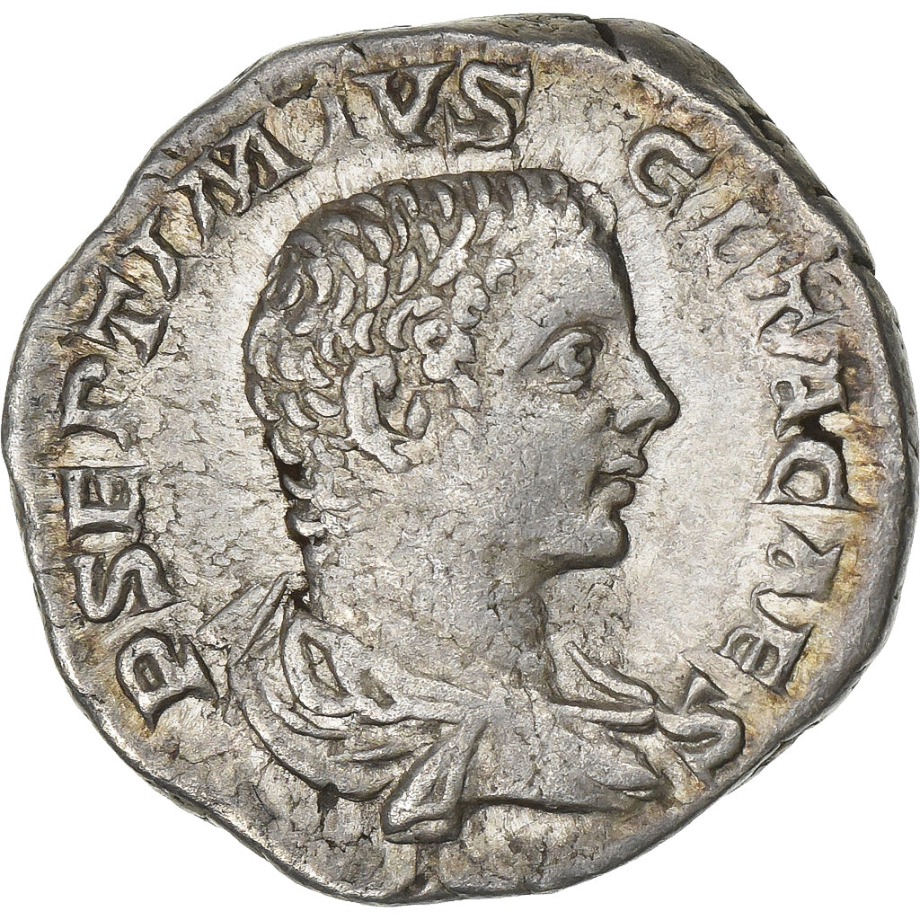 Geta, Denarius, 203-208, Rome, Silver, AU(50-53), RIC:34b