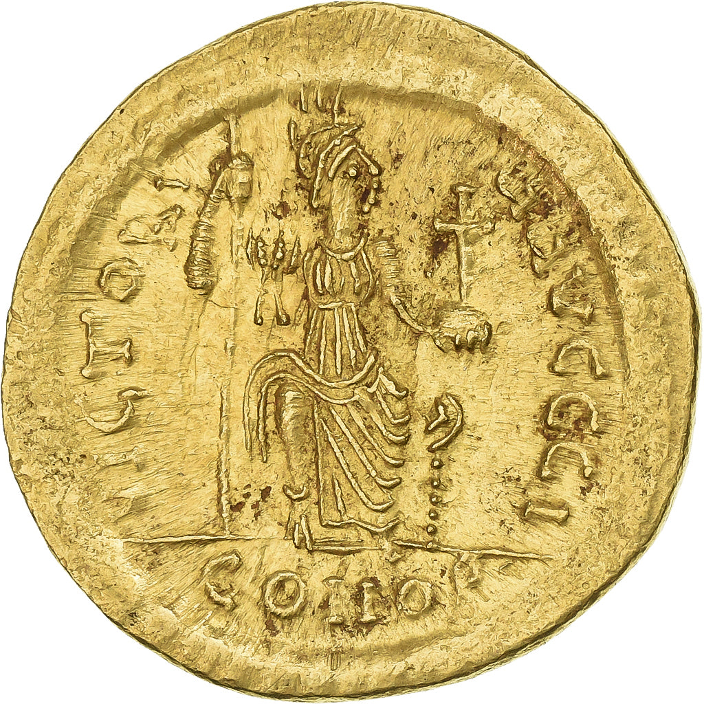 Justin II, Solidus, 565-578, Constantinople, Gold, MS(60-62), Sear:345