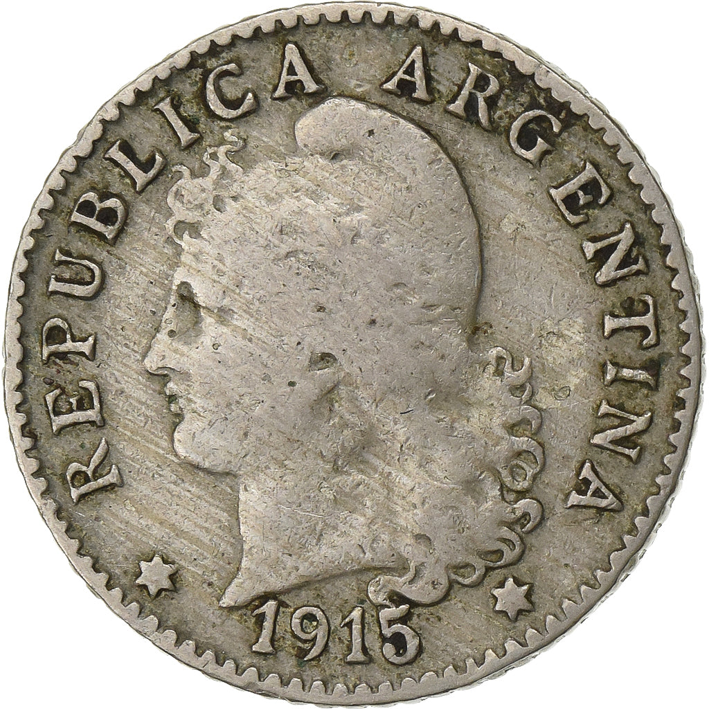 Argentina, 5 Centavos, 1915, Miedź-Nikiel, VF(30-35)