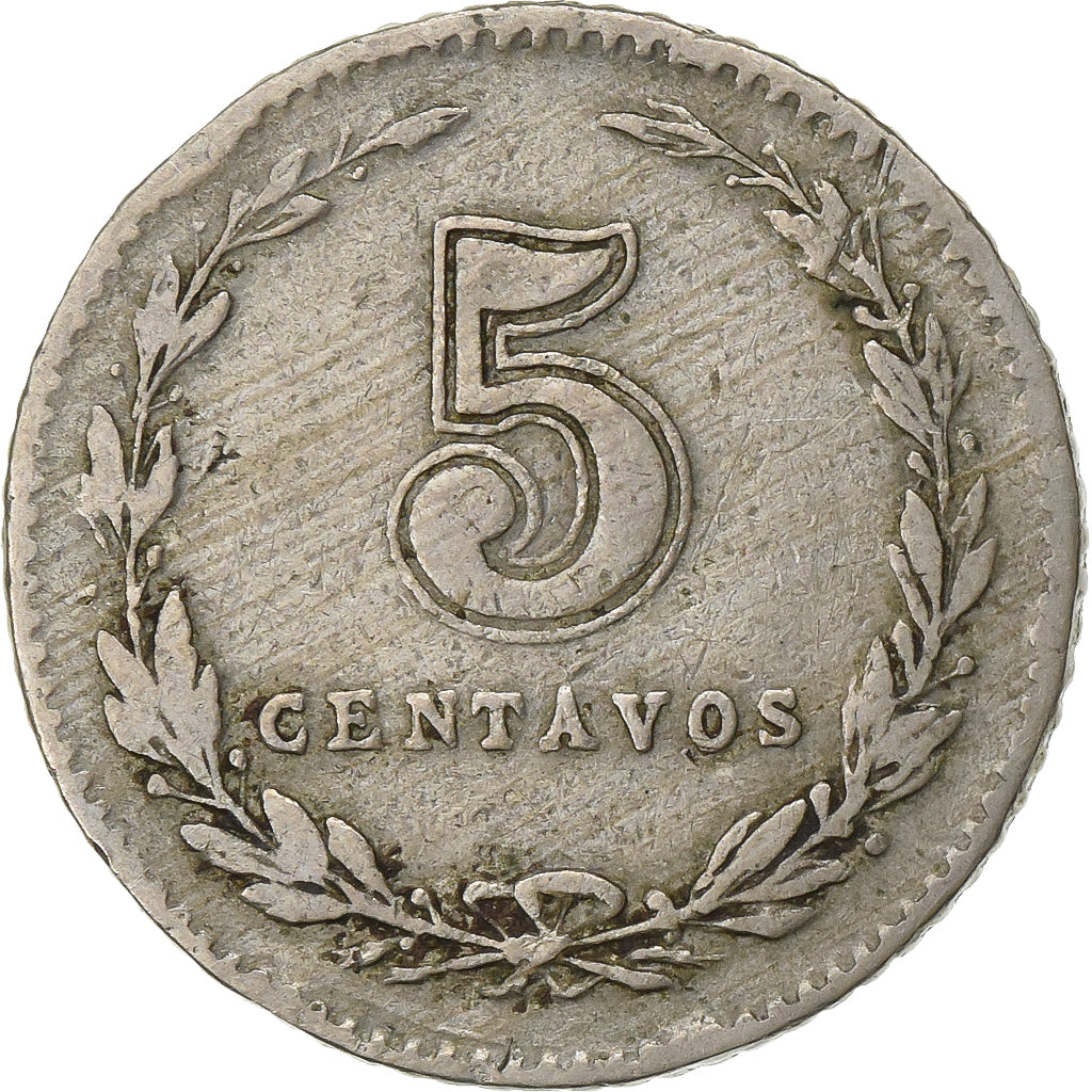Argentina, 5 Centavos, 1915, Miedź-Nikiel, VF(30-35)