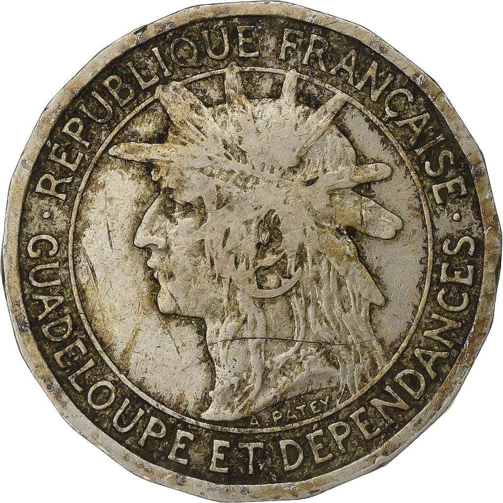 Guadeloupe, 50 Centimes, 1903, Paris, Copper-nickel, VF(30-35)