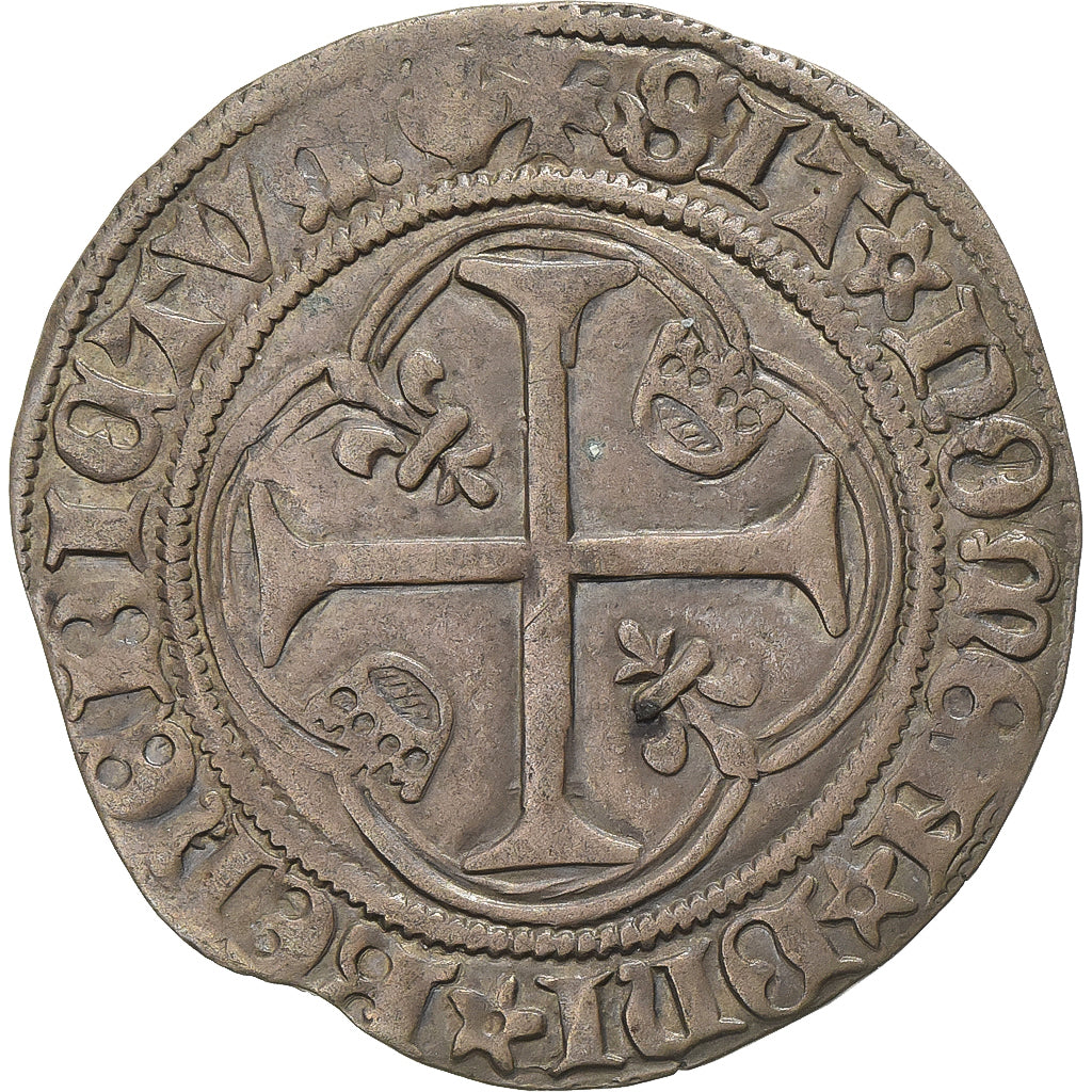 France, Charles VII, Blanc à la couronne, 1436-1461, Laon, Billon, AU(50-53)
