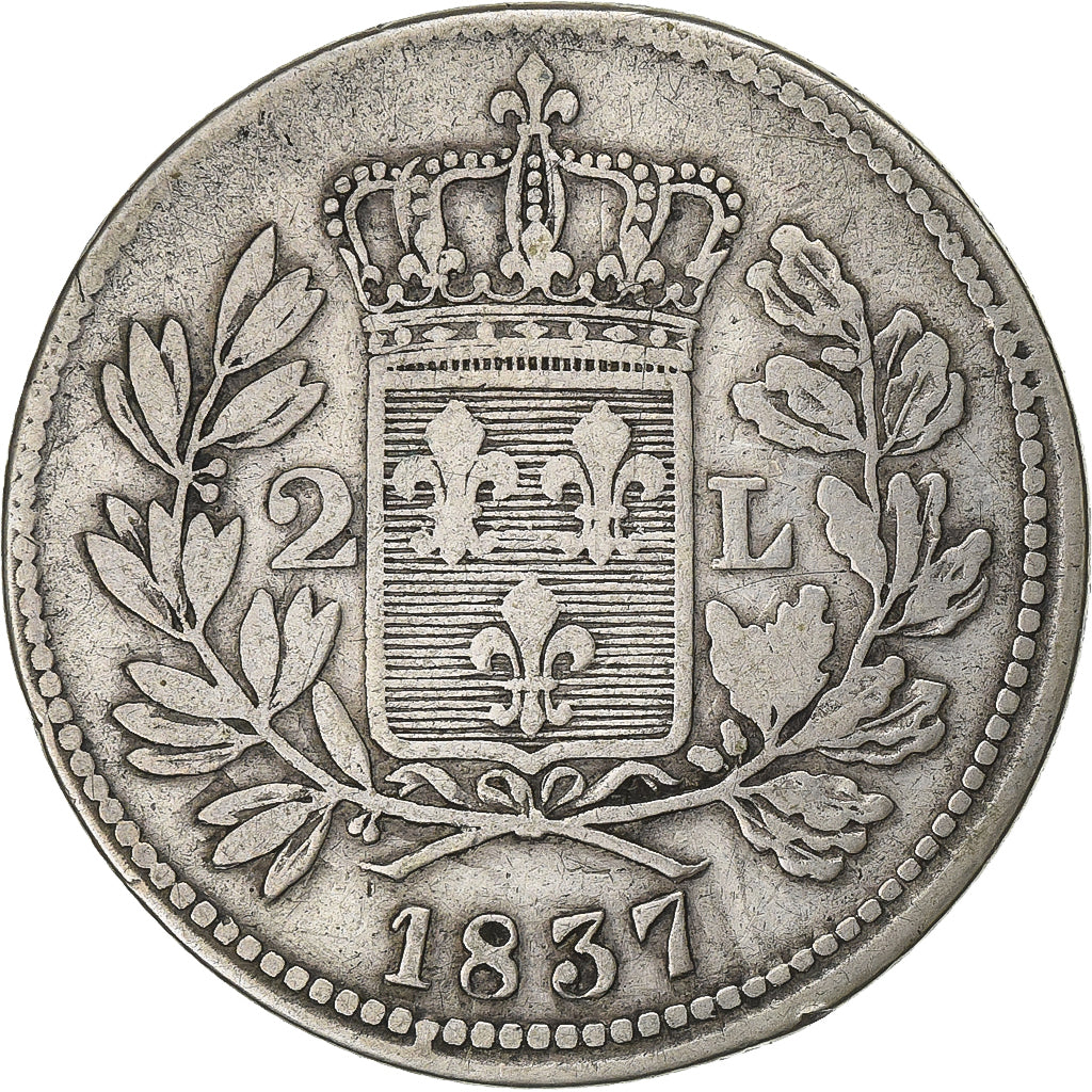 Duchy of Lucca, Carlo Ludovico I, 2 Lire, 1837, Lucca, Silber, S