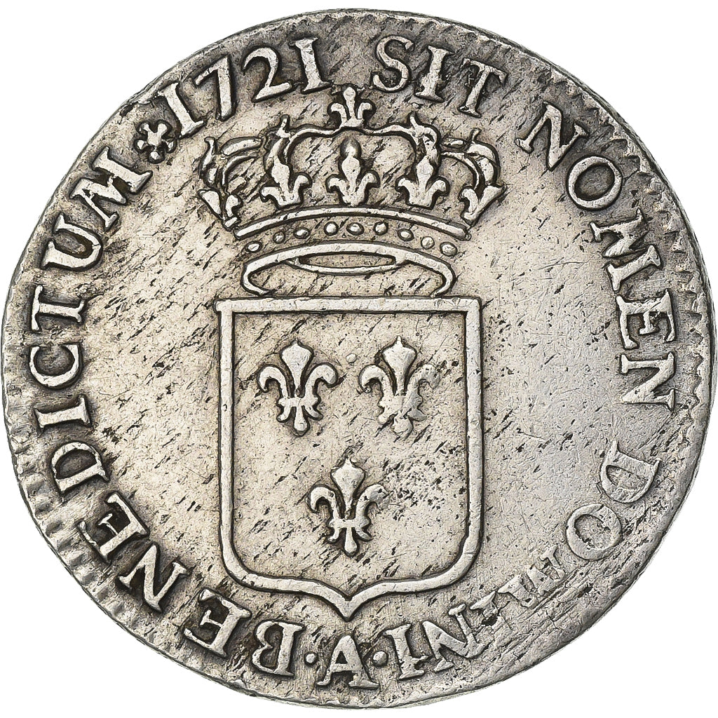 France, Louis XV, 1/3 Ecu, 1721, Paris, Argent, TB+, Gadoury:306