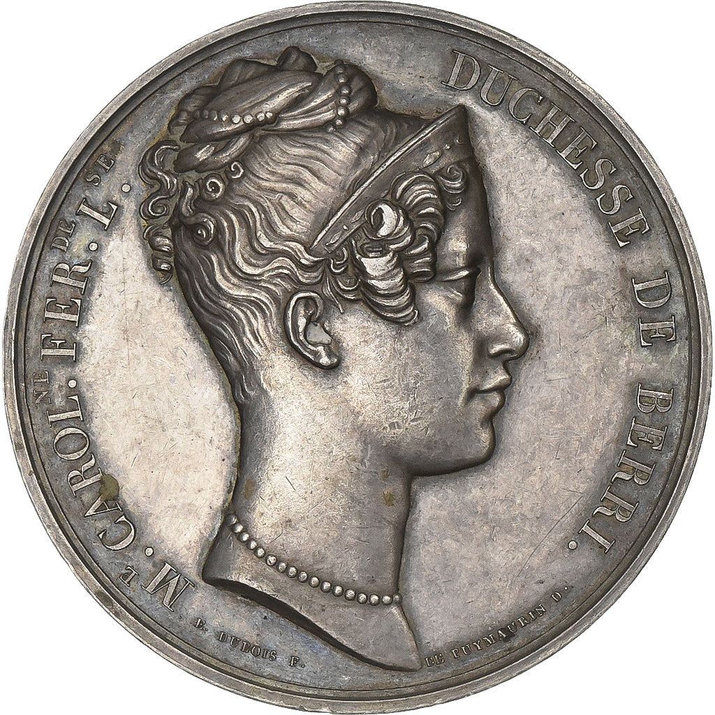 Francia, medaglia, Duchesse de Berry, Séjour à Dieppe, 1824, Argento