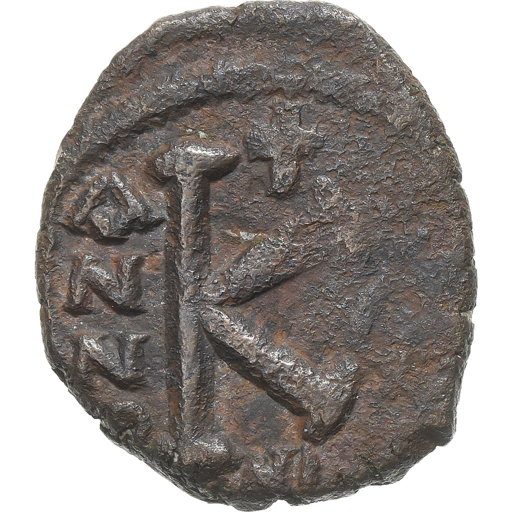 Justin II et Sophie, Half Follis, 565-578, Nicomedia, Bronzo, MB