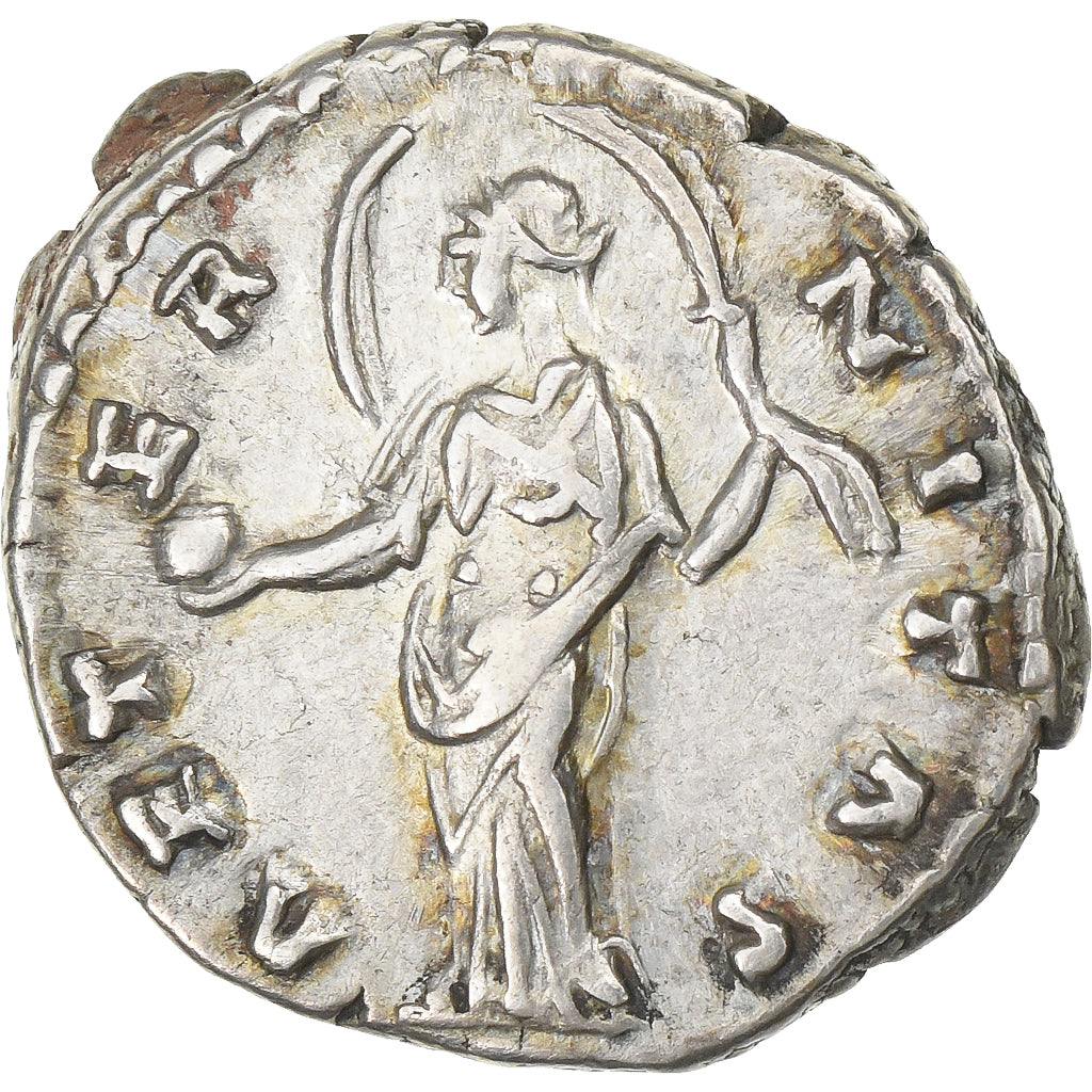 Diva Faustina I, Denarius, 141, Rome, Prata, AU(50-53), RIC:351a