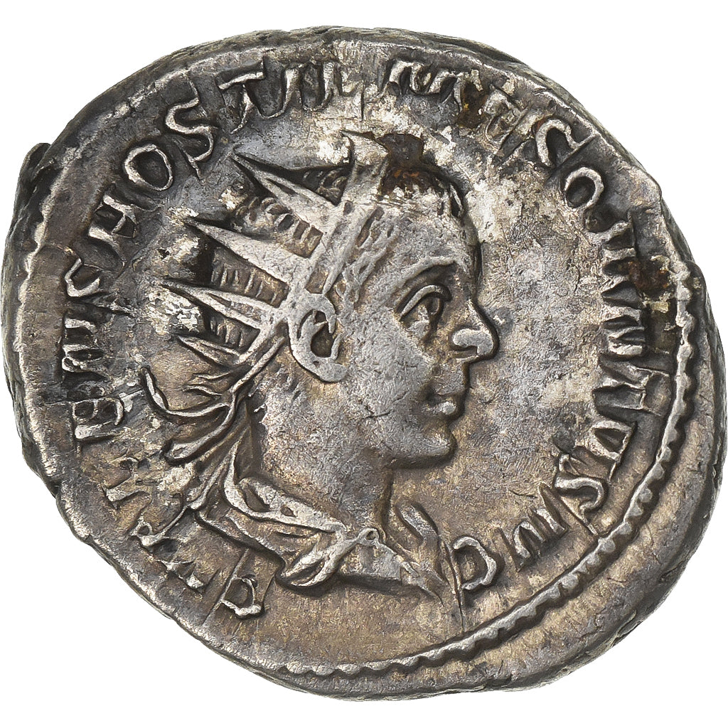 Hostilian, Antoninianus, 251, Rome, Billon, SS+, RIC:177b