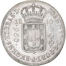 Brasile, João VI, 960 Reis, 1810, Bahia, Overstruck, Argento, BB, KM:307.1