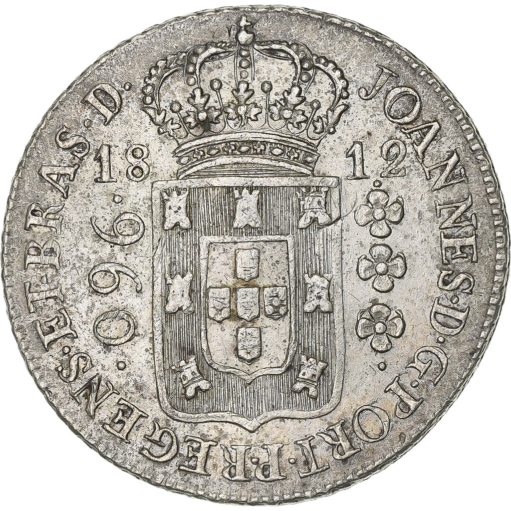 Brazil, João VI, 960 Reis, 1812, Bahia, Overstruck, Silver, EF(40-45), KM:307.1
