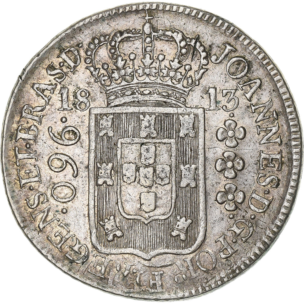 Brazil, João VI, 960 Reis, 1813, Rio de Janeiro, Overstruck, Silver, EF(40-45)
