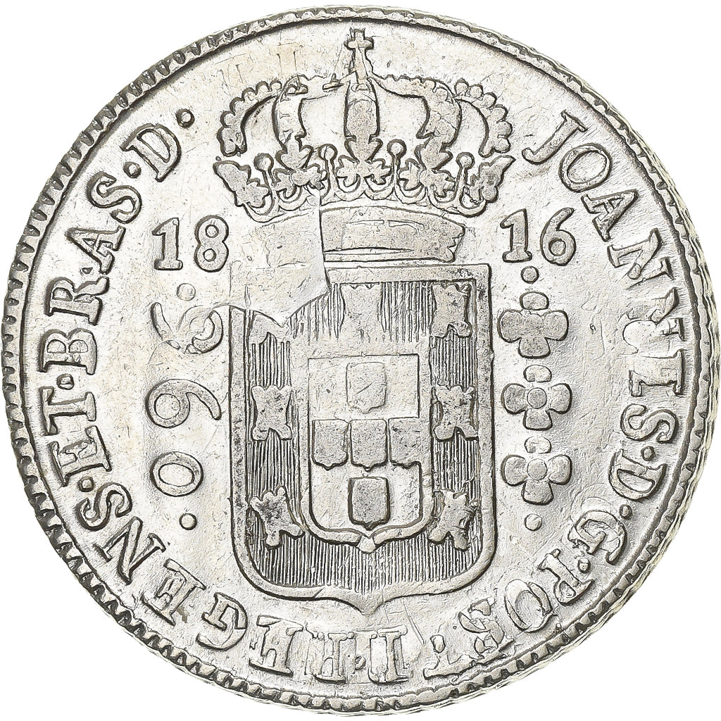 Brazylia, João VI, 960 Reis, 1816, Uncertain mint, Overstruck, Srebro