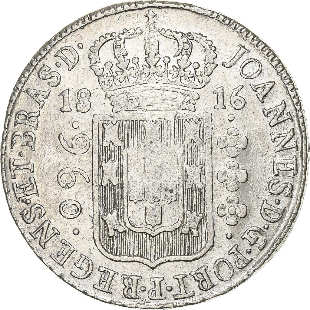 Brazylia, João VI, 960 Reis, 1816, Rio de Janeiro, Overstruck, Srebro