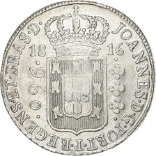 Brasile, João VI, 960 Reis, 1816, Rio de Janeiro, Overstruck, Argento, BB